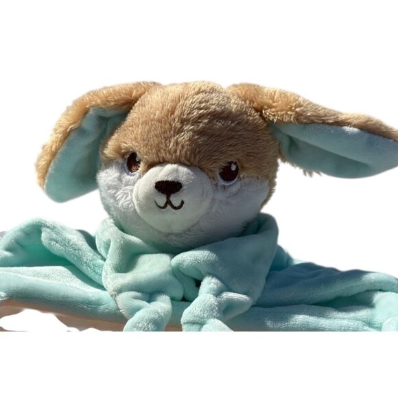 My First Easter Bunny Rabbit TEAL Lovey Plush Baby Nursery Security Blanket Toy - Picture 3 of 11